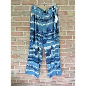Wide Leg Pants FIFTEEN TWENTY Boho Hippy Tie Dye Festival Blue Women's Large NWT